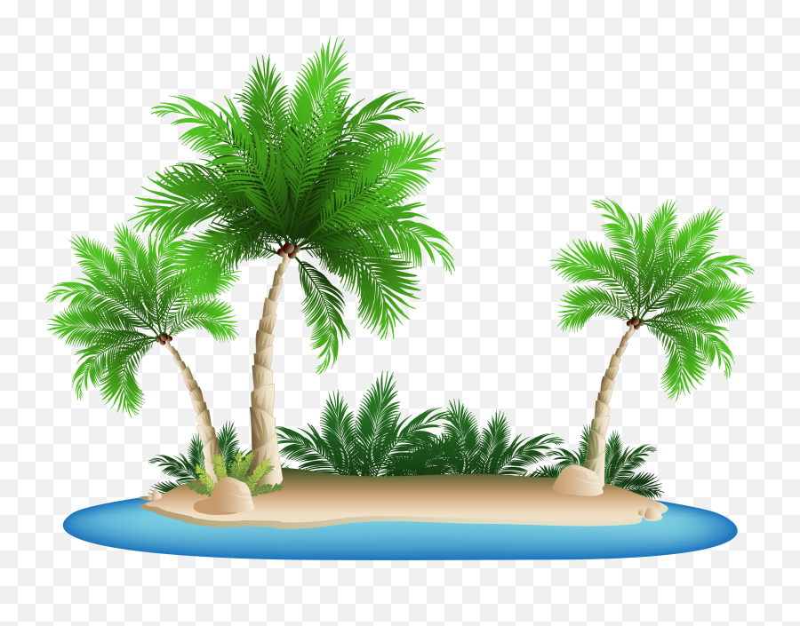 5173 Island Free Clipart - Transparent Background Beach Clipart Emoji,Palm Tree Book Emoji