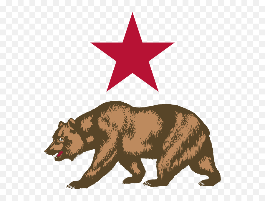 California Star And Bear - California Grizzly Bear Png Emoji,California State Flag Emoji