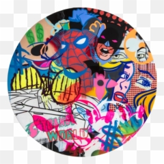 Paintings - Wall Clock Emoji,Emoji Canvas Painting