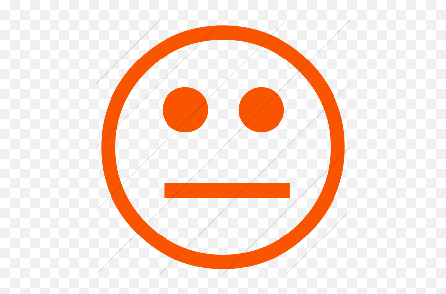 Simple Orange Classic Emoticons Neutral - Neutral Face Icon Orange Emoji,Neutral Emoticons