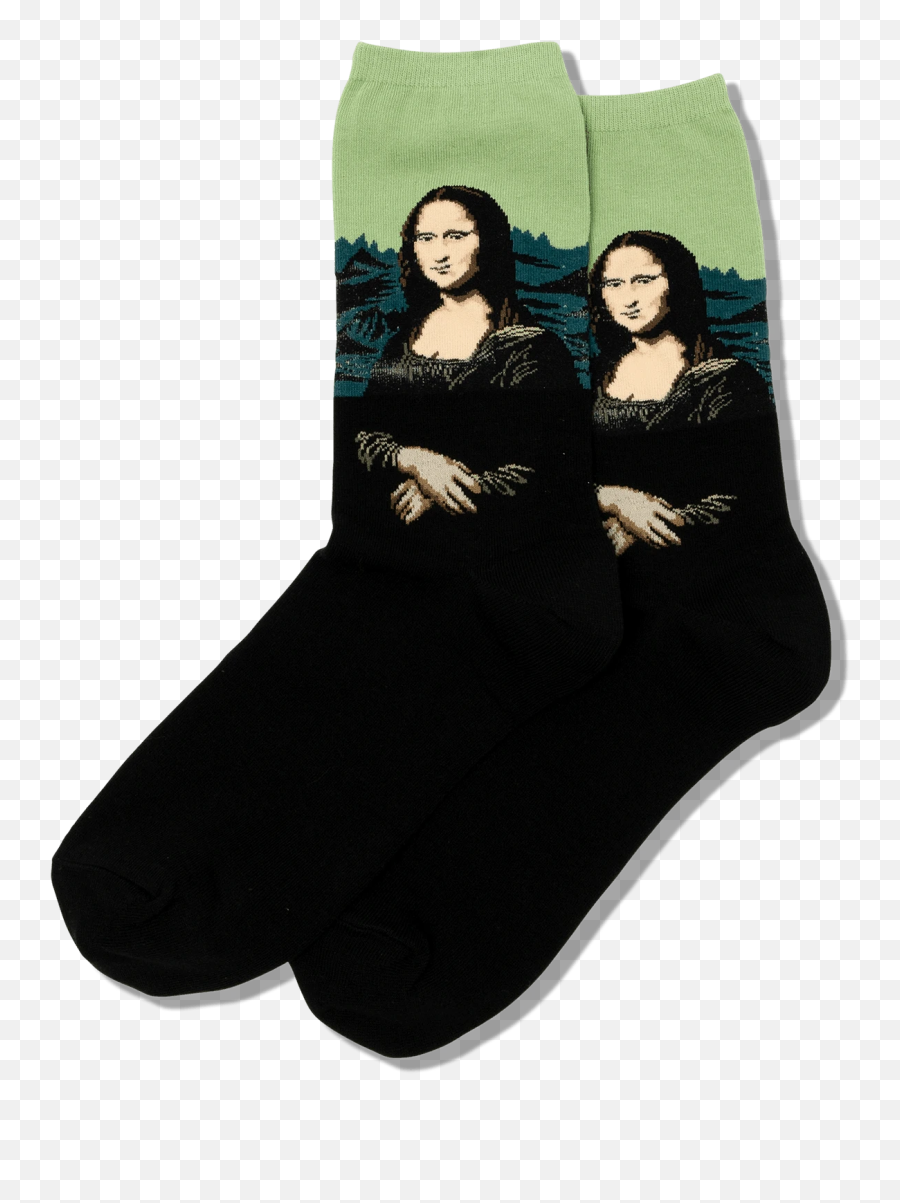 Womens Da Vincis Mona Lisa Socks - Sock Emoji,Leaf Beer Emoji