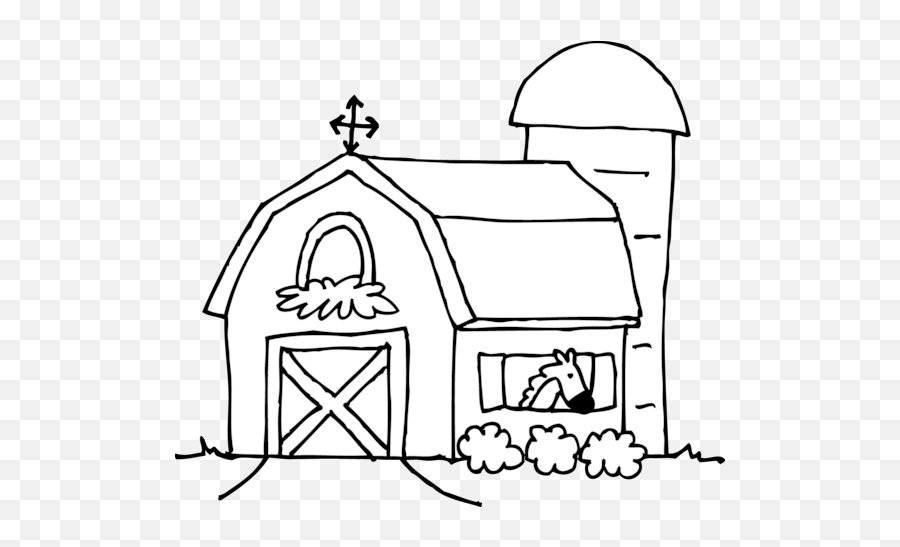 Barn Clipart Black And White Danaspad - Farm House Clipart Black And White Emoji,Barn Emoji