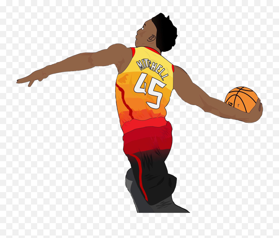 Nba Basketball Donovanmitchell Jazz - Drawing Basketball Players Nba Emoji,Basketball Emoji Png