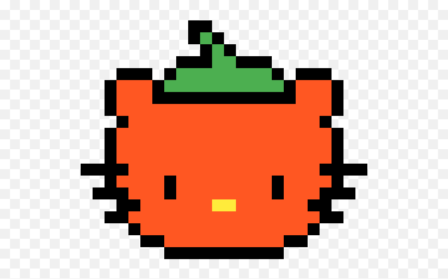 Pixilart - Hello Kitty Pumpkin By Chocochip Ditto Pokemon Pixel Art Emoji,Kitty Emoticon