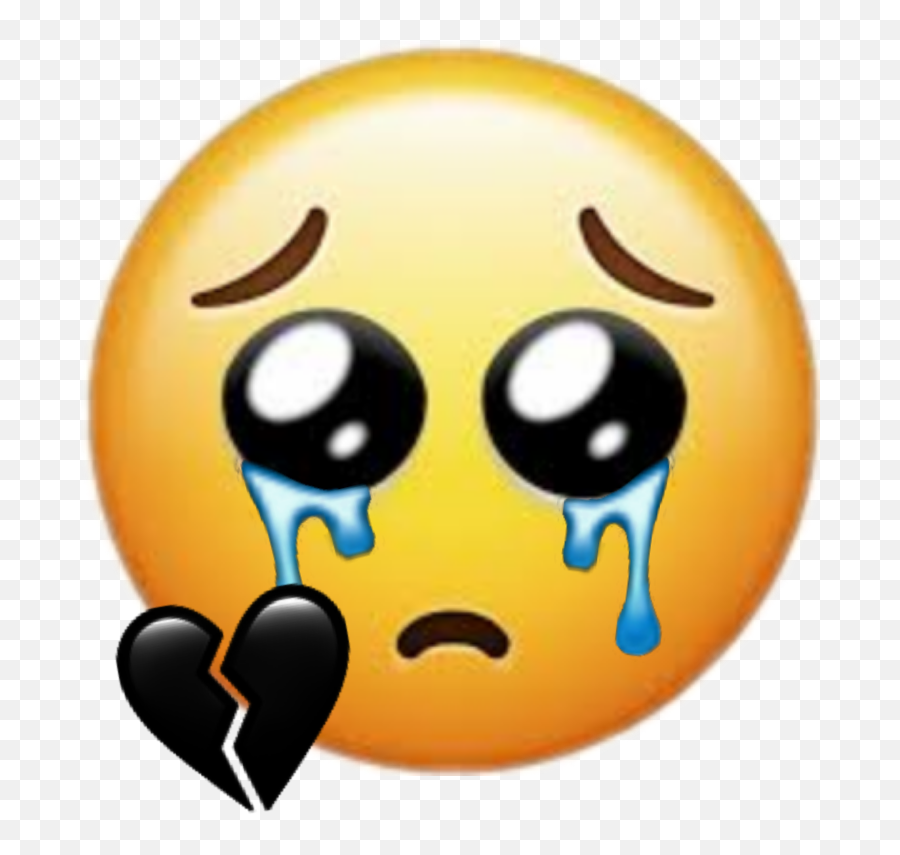 Sad Emotions Emojis Blackheart Black Tears Depression - Facebook Sad Emoji,Random Emojis