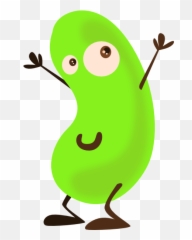 Green Bean Sprout Clipart - Black Cartoon Emoji