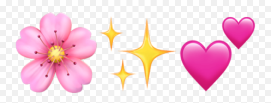 Emoji Iphone Heart Hearts Star Sticker - Flower Emoji Transparent Background,Iphone Star Emoji