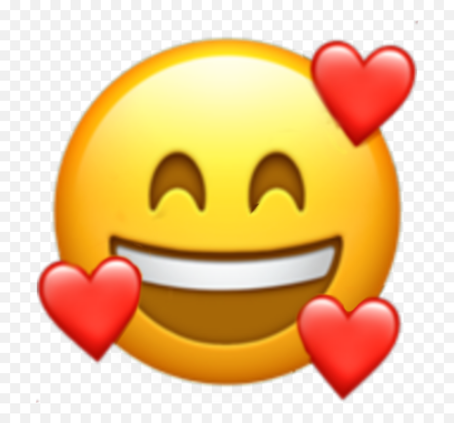 Emoji Emojideiphone Sticker - Face In Love Emoji,Emoji De Risa