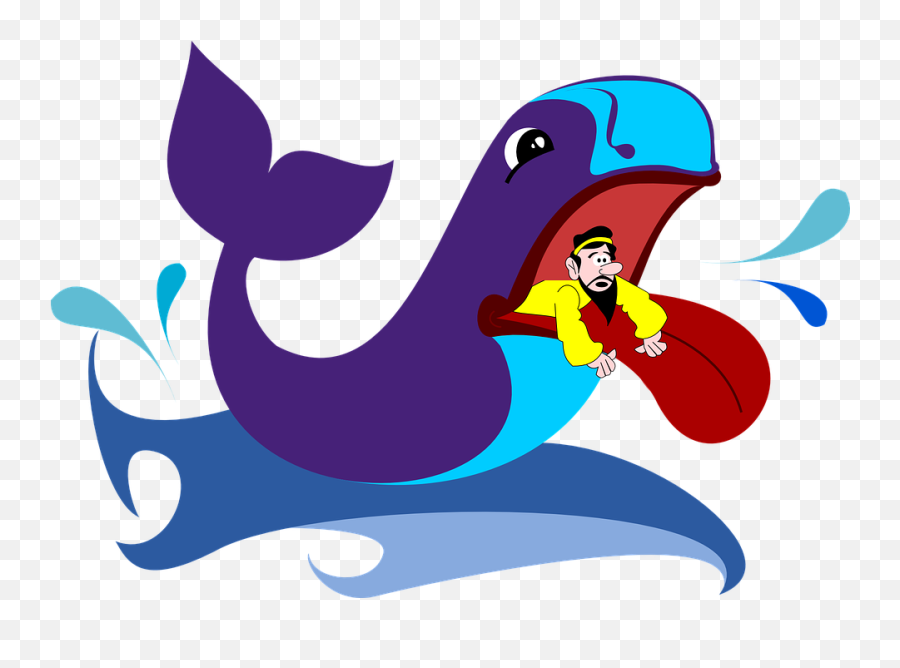 Gambar Ikan Paus Ikan Gratis - Jonah And The Whale Png Emoji,Dolphin Emoji