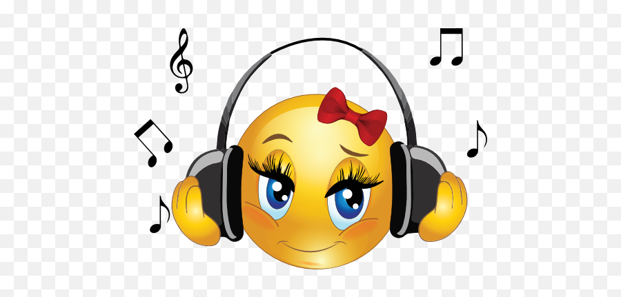 Clipart - Smiley Music Emoji,Headphone Emoji