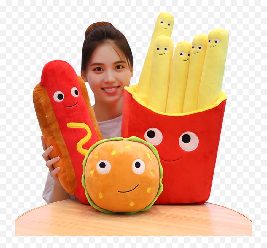 Plush Pillow Toys Soft Pizza Hamburger - Stuffed Toy Emoji,Ice Cream Emoji Pillow