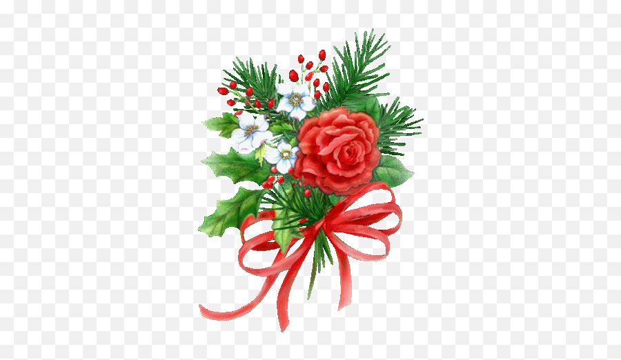 Graphic Christmas Flowers Picgifscom - Clip Art Emoji,Flower Emoticons