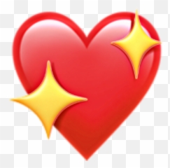 Cute Heart Shiny Sparkle Shinyheart Sparkelheart Red Clipart - Transparent Emoji Png