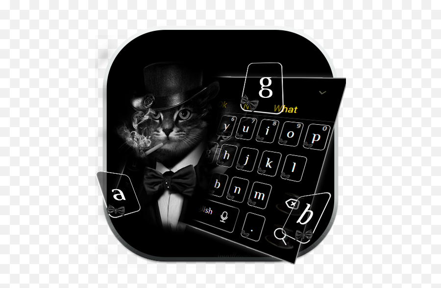 Black Businessman Evil Cat Dark Keyboard U2013 Apps Bei Google Play - Gentleman Cat Art Emoji,Businessman Emoji