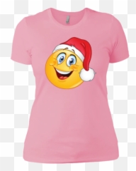 Christmas emoji shirt NL3900 Next Level Ladiesu0027 Boyfriend T - Shirt Smiley