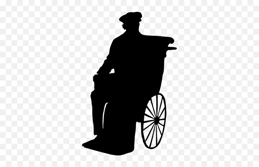 Silhouette Vector Image Of Man In Wheelchair - Old Man Wheelchair Silhouette Emoji,Wheelchair Emoji