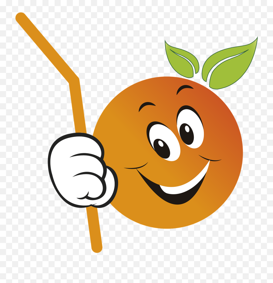 Juice Orange Sorbet Leaves Food - Cartoon Emoji,Food Emoticon