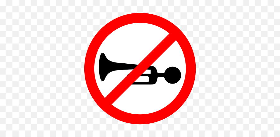 Horn Prohibited Sign - Do Not Horn Sign Emoji,Horn Emoji
