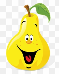 Pear Anthropomorphic Cartoon Comic Eat - Fruits Clipart Emoji