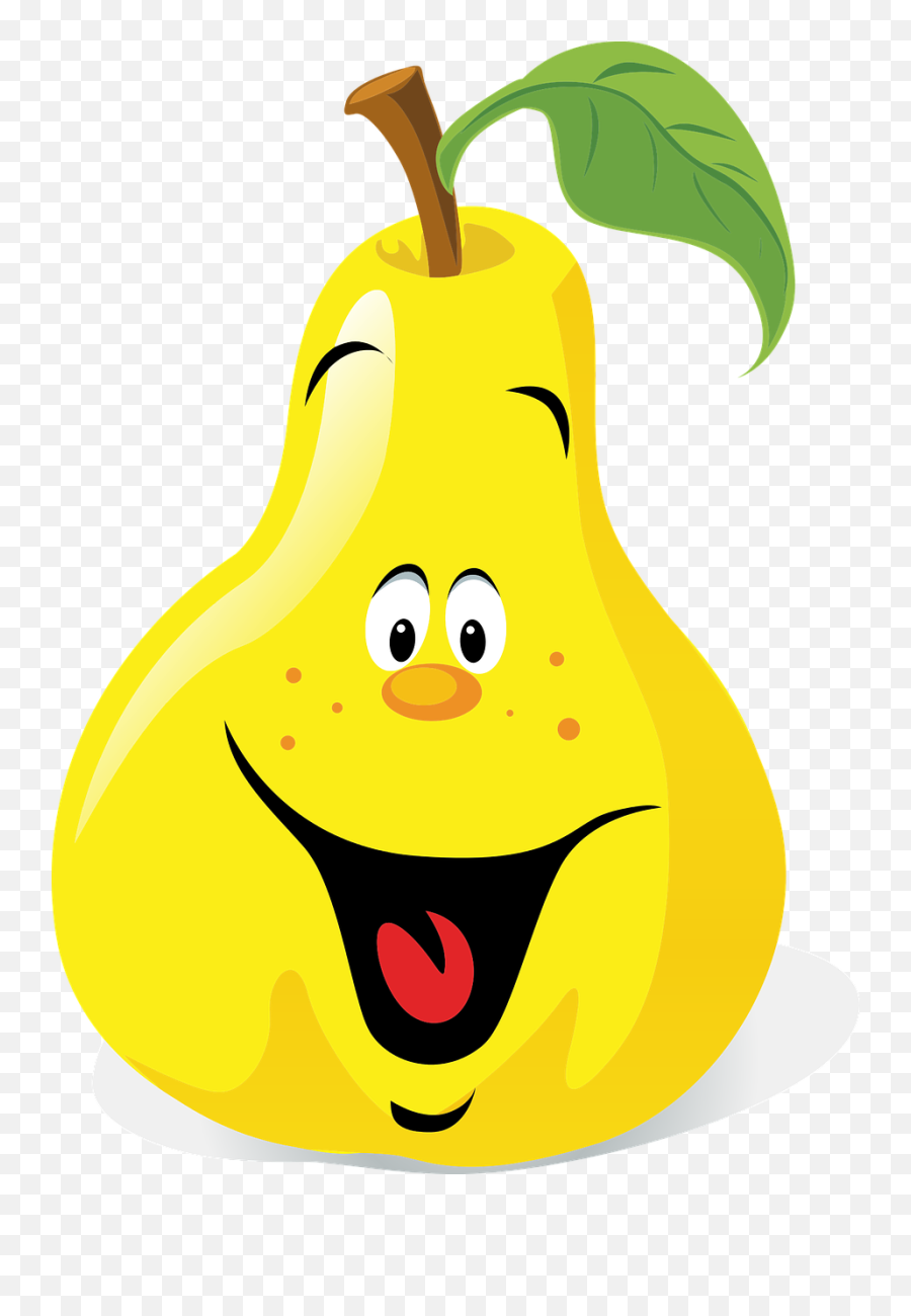 Pear Anthropomorphic Cartoon Comic Eat - Cartoon Fruits Clipart Emoji,Cool Emoticons