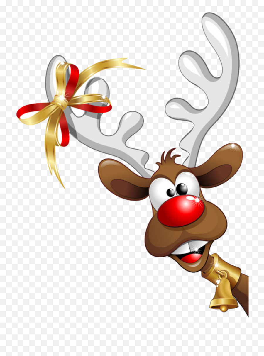 Rudolf Reindeer Peekaboo Christmas - Funny Reindeer Clipart Emoji,Peekaboo Emoji