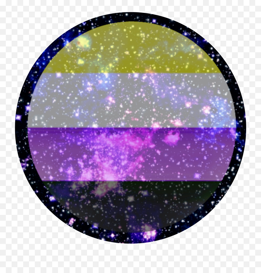 Nonbinary Enby Flag Galaxy Black - Circle Emoji,Nonbinary Flag Emoji