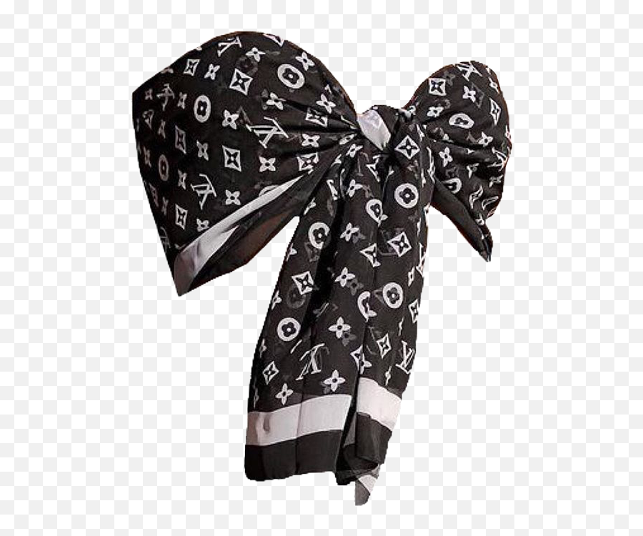 Scarf Wraptop Silk Louisvuitton Blackandwhite Freetoedi - Scarf Emoji,Scarf Emoji