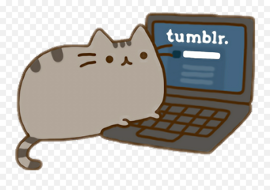 Pusheen Cat Tumblr Cumputer Kitty - Cat On Emoji,Pusheen Cat Emoji