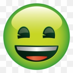 Grinning Face With Smiling Eyes - Green Emoji