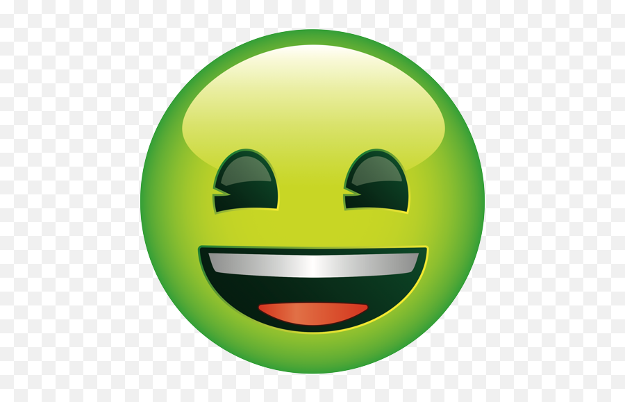 Grinning Face With Smiling Eyes - Green Grin Emoji Face,Emoji With X Eyes