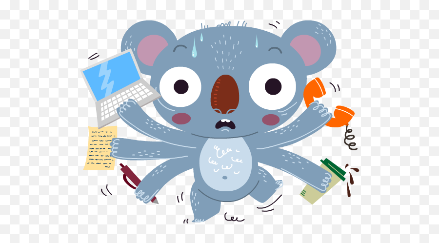 Koala Emoji For Ree - Stressed Koala Cartoon,Koala Emoticons
