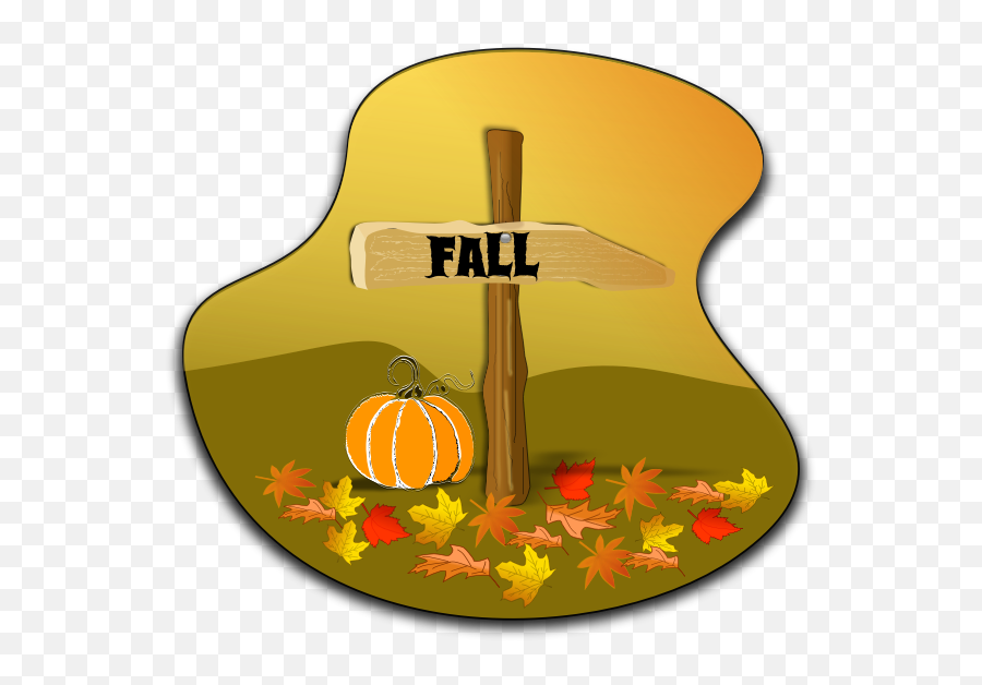 Fall Landscape Vector Drawing - Fall Clip Art Emoji,Fallen Leaf Emoji