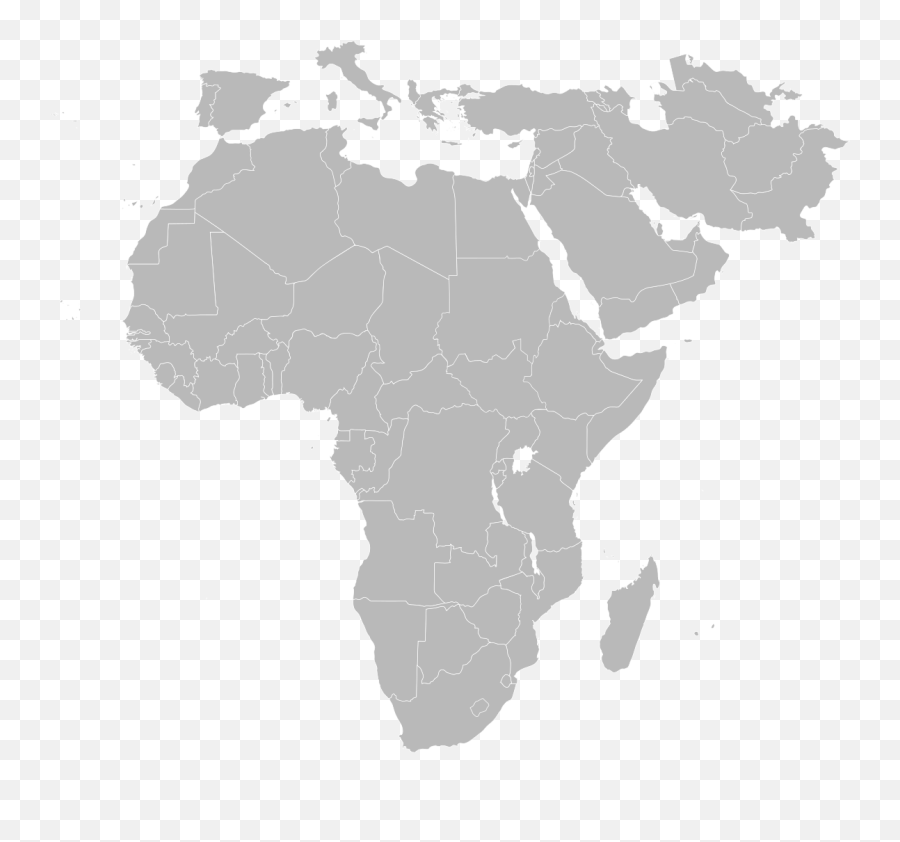 Blankmap - Blank Map Of Africa And Southwest Asia Emoji,South Sudan Flag Emoji
