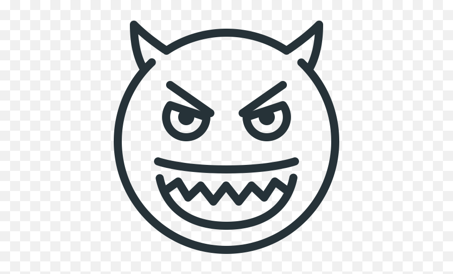 Devil Evil Grin Smile Smiley Icon - Hatred Icon Emoji,Devilish Emoji