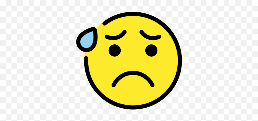 Anxious Face With Sweat Emoji - Ansiedad Emoji,Emoji For Nervous