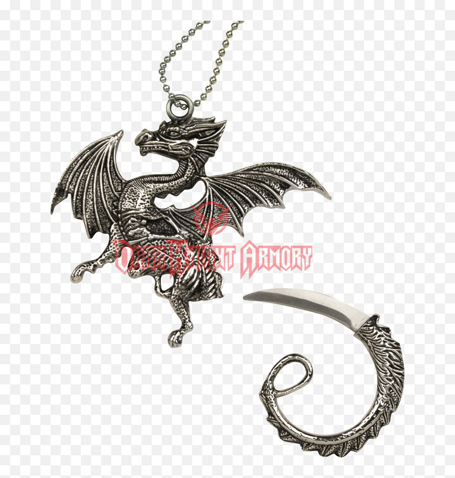 Download Hd Dragon Tail Neck Knife - Dragon Necklaces Knife Hidden Knife Necklace Emoji,Skyrim Emoji