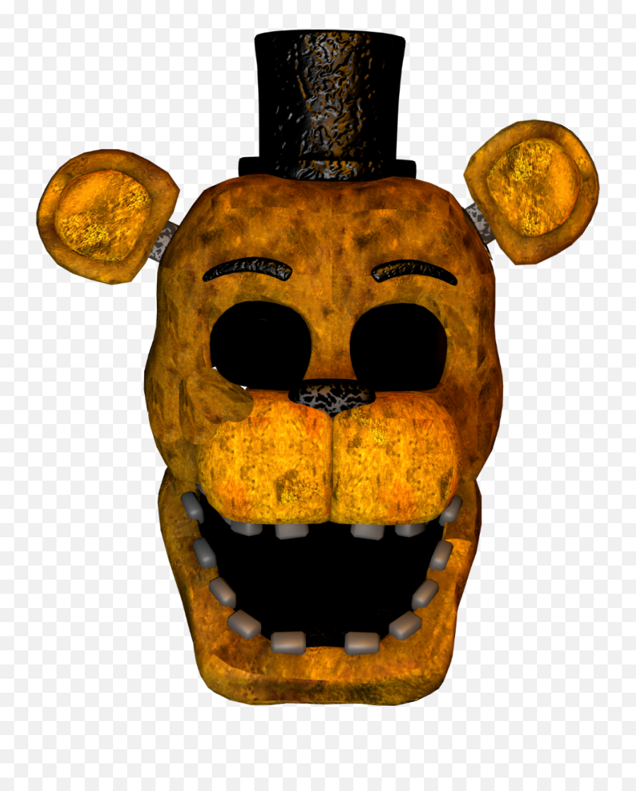 Fixed Golden Freddy Head Sticker - Unwithered Golden Freddy Png Emoji,Urn Emoji