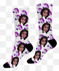 Unicorn Emoji Face Socks - Girl,Unicorn Emoji