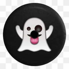 Jeep Wrangler Jl Backup Camera Day Ghost Text Emoji Tongue Out Rv Camper Spare Tire Cover - Clip Art