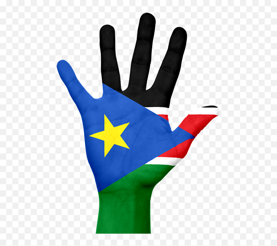 South Sudan Flag Hand - Flag Of S Sudan Emoji,Africa Flag Emoji