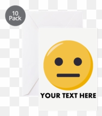 Emoji Neutral Face Perso Greeting Cards - Smiley,Neutral Face Emoji