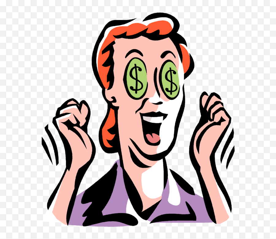 Person With Money Signs As Eyes Vector - Money Signs In Eyes Emoji,Dollar Sign Eyes Emoji