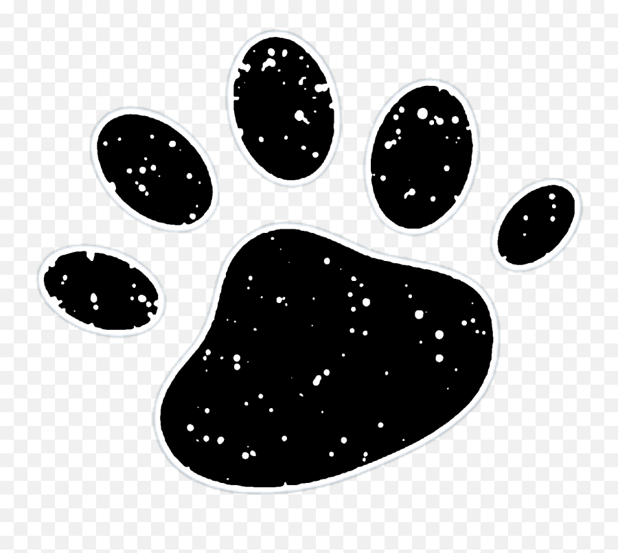 Black White Stars Animal Paw Cat Paw - Illustration Emoji,Cat Paw Emoji