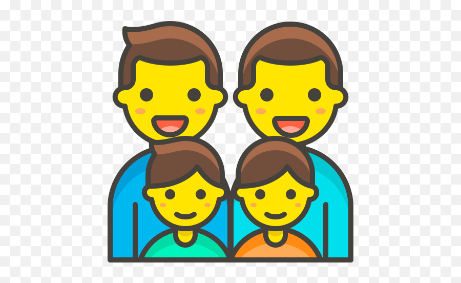 313 - Family Of 4 With 2 Boys Clipart Emoji,Emoji Movie Twitter