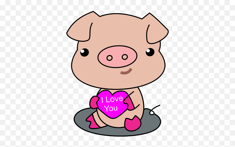 Pig With Heart - Snout Emoji,Lady And Pig Emoji