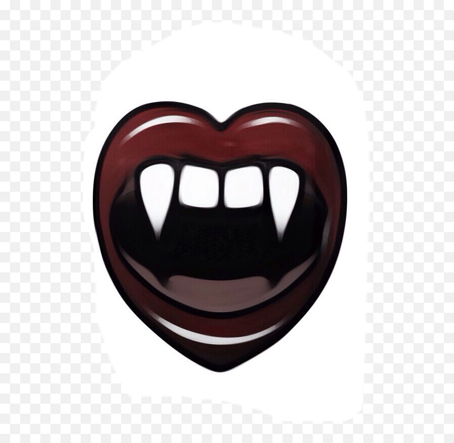 Sticker - Heart With Vampire Fangs Emoji,Vampire Teeth Emoji