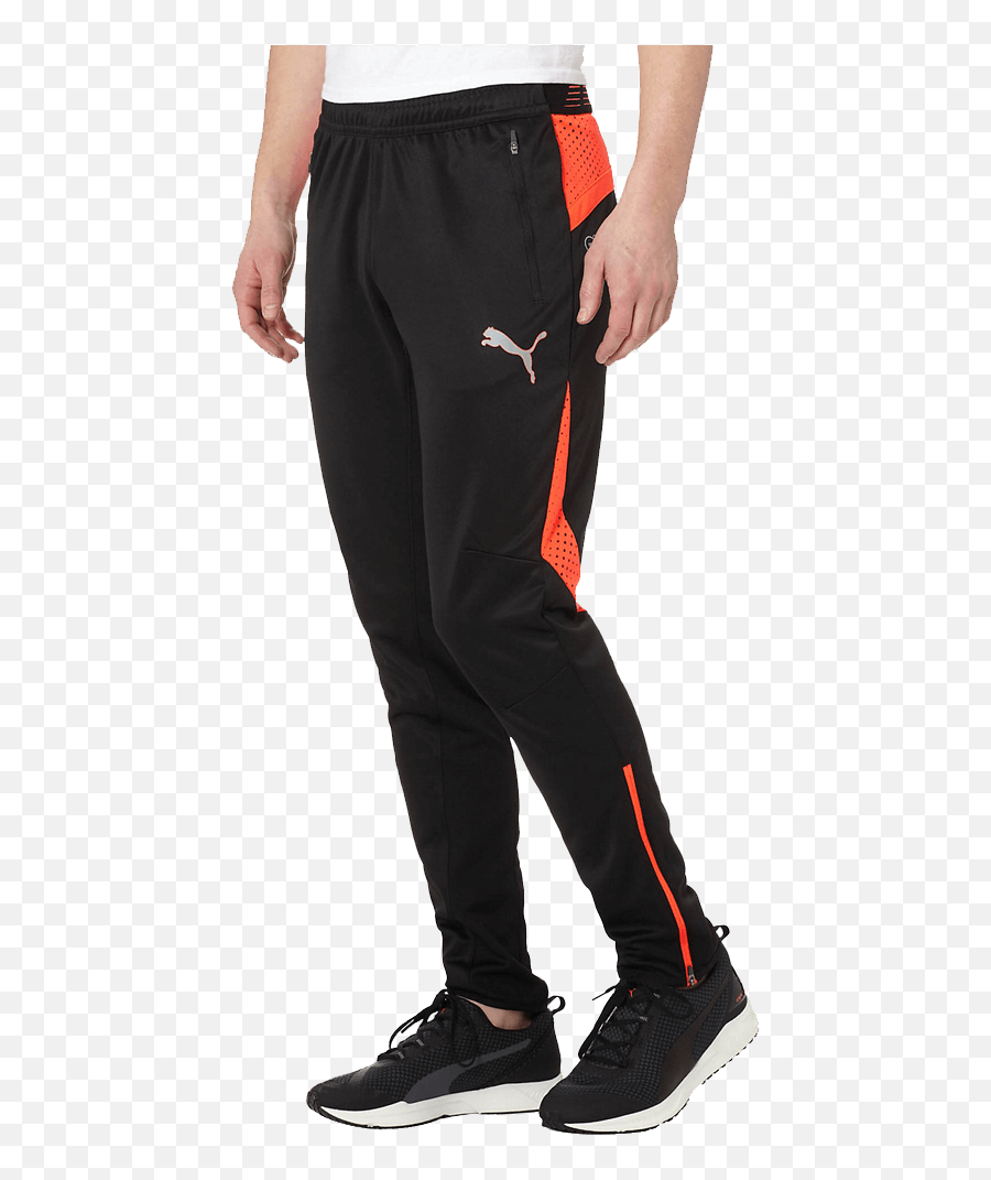 Flicker Menu0027s Training Pants - Puma Black And Orange Pants Emoji,Emoji Pants For Men