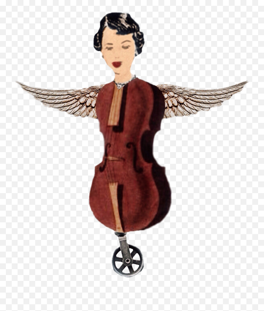Angel Cello Steampunk Sticker By Carrie Delgadillo - Angel Emoji,Cello Emoji