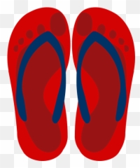 Feet Imprint Vector Clip Art - Flip Flop With Foot Clipart Emoji