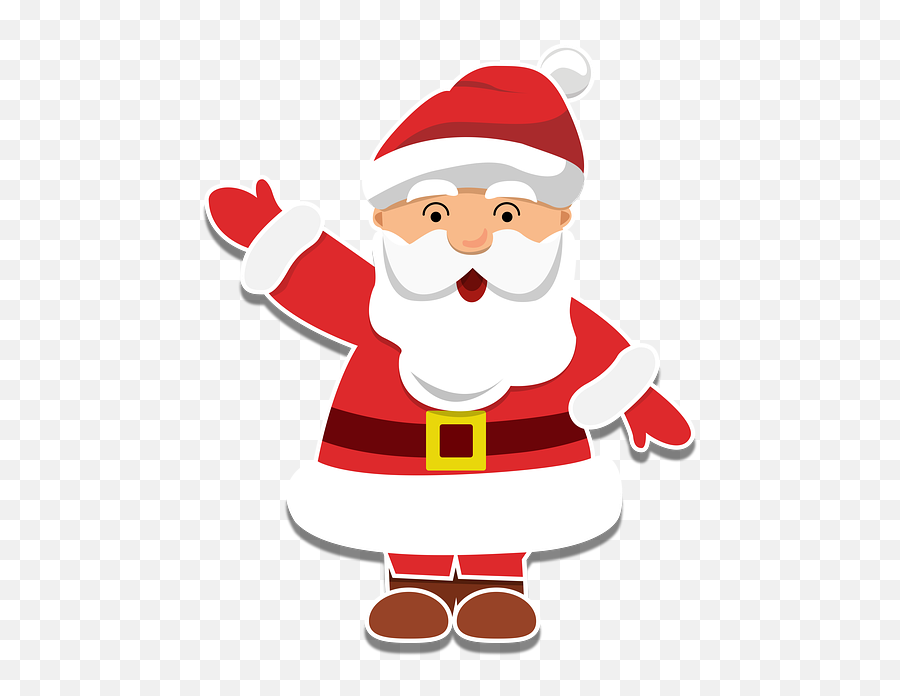 Santa Christmas Red - Santa Claus Cartoon Waving Emoji,Christmas Carols Emoji